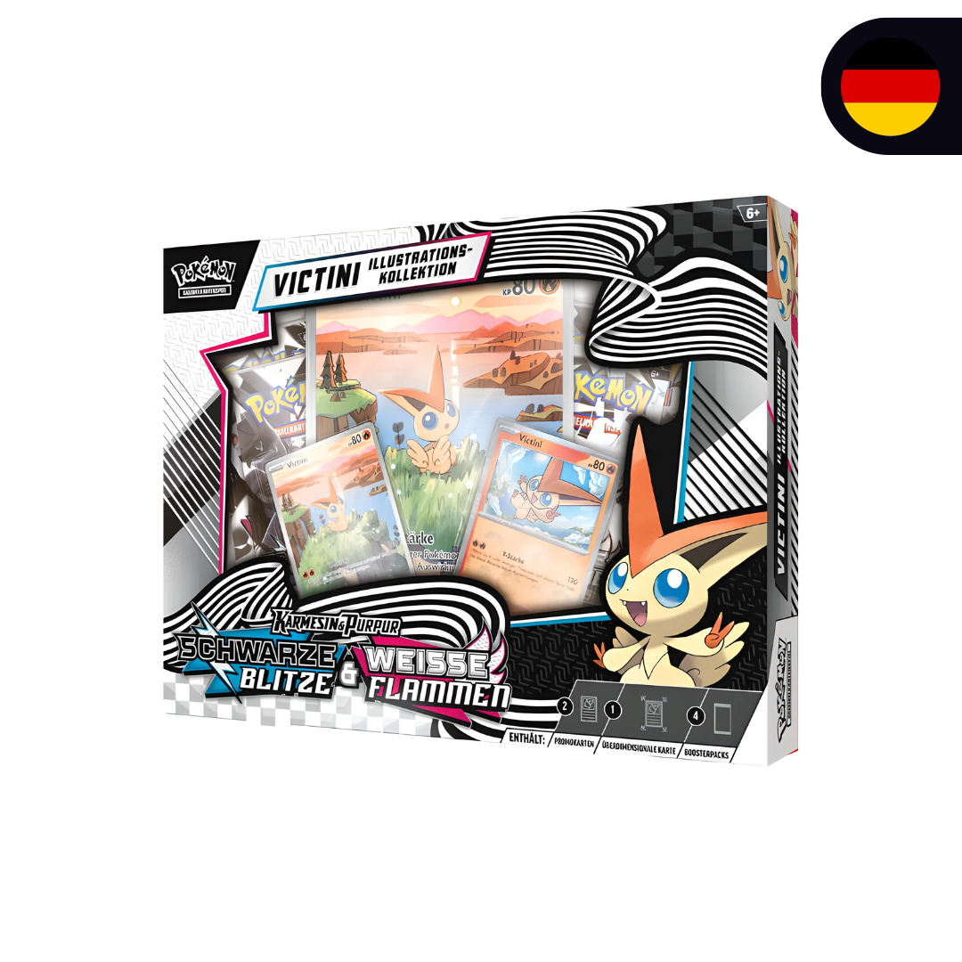 Pokémon Kollektion Karmesin & Purpur Schwarze Blitze & Weiße Flammen Victini